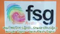 Stand Off Signs, Acrylic Signs, Wall Mount Signs. Jack Flash Signs